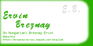 ervin breznay business card